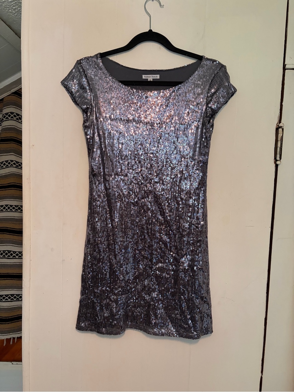 Velvet Torch brand size s sequin cap sleeve mini dress